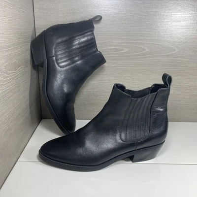 Botas Lauren Ralph Lauren Ericka 8.5 B Cuero Negro Chelsea Usadas en Excelente Condición Foto 1 de 4