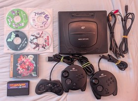Sega Saturn MK-80000A Console Bundle | 3 Controllers, 5 Games (Utena w/ Cards)