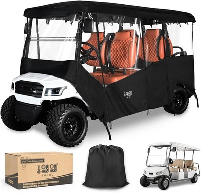 Carcasa de carro de golf para 6 pasajeros Yamaha EZGO Club Car (4+2), 600D cubierta de conducción Foto 1 de 4