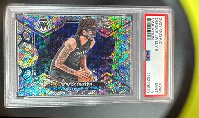 DERECK LIVELY II 2023 Panini Mosaic International Variation RC PSA 9 Mavricks - Image 1 of 2