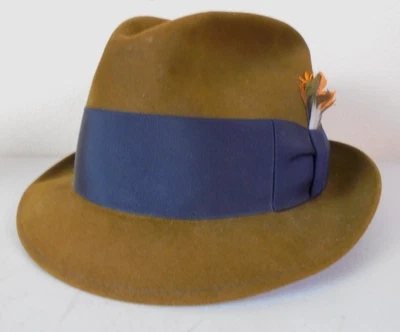 Vintage Stevens Fedora Marrom - 3X Castor Prata - Tamanho 7 1/8 - Imagem 1 de 4