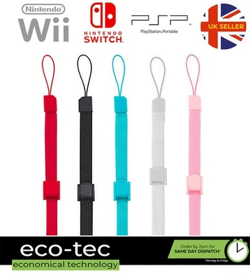 2x Adjustable Hand Wrist Strap for Nintendo Wii Remote Switch PSP 3DS 2DS Vita - Image 1 of 3