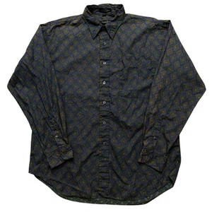 Christian Dior Shirt Mens Size L Long Sleeve Button Geometric Green Vintage - Picture 1 of 4