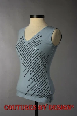 St John Knits Sequined Jersey Shell Top Tank Astor Sz Medium NWT MSRP $295 - Image 1 of 2