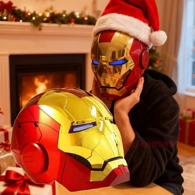 Iron Man Helmet MK 5 1:1 Wearable Mask Voice Touch Remote Control Light-up Xmas - Image 1 of 4