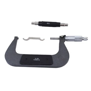 New 4 - 5Inch Standard Precision Outside Micrometer 0.0001Inch Carbide Tipped - Picture 1 of 11