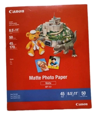 Canon 7981A004 белая фотобумага плюс матовая 8-1/2 дюйма x 11 дюймов упаковка из 50 листов - Изображение 1 из 4