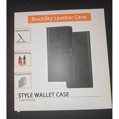 NEW DuckSky Phone Case S23Plus purple/maroon Wallet Folio RFID Blocking Sleek Pr - Image 1 of 4