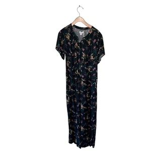 VELVET by Graham & Spencer Floral Short Sleeve Button Up  Jumpsuit Small  - Picture 1 of 9