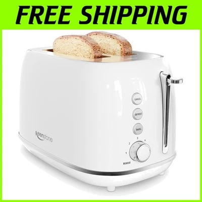 Wide Slot Stainless Steel Toaster, 2 Slice Retro, 6 Settings - Image 1 of 4