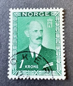 Norwegen, 1946, König Haakon VII., 1 Krone , gestempelt - Bild 1 von 1