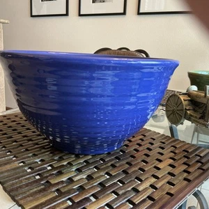 Vintage Bauer Pottery #9 Mixing Bowl Blue 11-3\8" Ring Ware - GREAT CONDITION - Picture 1 of 18