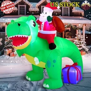 6FT Inflatable Dinosaur W/ LED Lights Christmas Yard Garden Decoration New - Picture 1 of 7