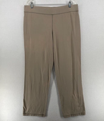 Pantalones EILEEN FISHER L Algodón Orgánico Jersey Largo Completo Pierna Recta Beige EE. UU. Foto 1 de 4