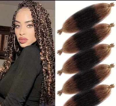 Afro kinkys cabello a granel, cabeza completa torcido y trenzado 16 paquetes. Foto 1 de 4