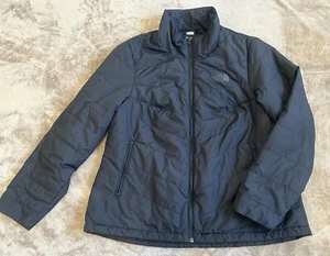 North Face Puffy Quilted Coat Black XL Women Zipper Ski Hoodless - Picture 1 of 4