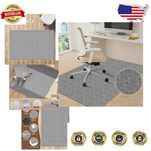Heavy Duty Office Chair Mat 45x53in - Stylish Floor Protector for Hard Surfaces - Picture 1 of 9