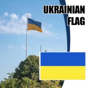 Large Ukraine Flag 5X3FT Ukrainian Sporting Events Fan L9M7 Support. P7S1 - Picture 1 of 10
