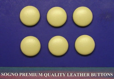 Botón de repuesto para muebles 6 botones de cuero genuino color caqui claro hecho en EE. UU. Foto 1 de 4