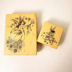 Fantasy Magic Snowflake Fairy K-3345, K-3346~Mystic~Rare~HTF~2 Rubber Stamps~PSX - Picture 1 of 10