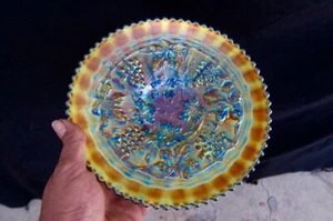 Northwood Saphire Blue Variant Grape & Cable Stippled Plate - U Be The Judge - Picture 1 of 6