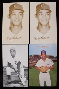 1960's-70's Billy Williams Chicago Cubs 3.5" x 5.5" Postcards (Lot of 4) - Imagen 1 de 2