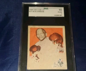 1948 VINTAGE LEAF GUM CO.  JACK JOHNSON HOF #17 Boxing SGC GRADED CARD 1 POOR - Picture 1 of 11