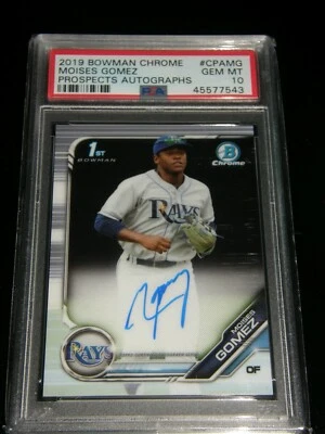2019 Bowman Chrome Auto Moises Gomez PSA 10 - Image 1 of 3