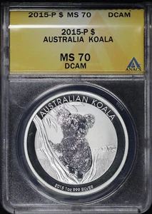 2015-P Australia $1 Silver Koala 1 oz ANACS MS-70 DCAM - Picture 1 of 2