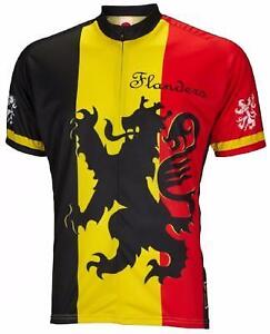 World Jerseys Lion of Flanders Mens Cycling Jersey Black/Yellow/Red XX-Large