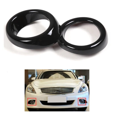 Glossy Black Front Fog Lamp Bezel Cover For Infiniti G25 G37 M37 M56 2010-2013 Foto 1 de 4