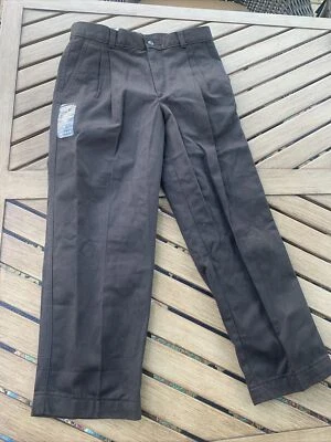 Hagger Wrinkle Free Cotton Dress Pants VTG Brown 29W X 22L NWT NOS Relaxed - Image 1 of 4