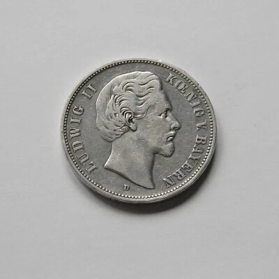 BAYERN: 5 Mark 1876 "LUDWIG II.", J. 42, sehr schön, III. - Bild 1 von 2