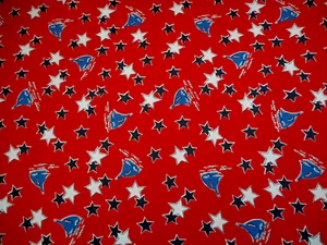 Nautical Quilt Fabric By Yard Blue Sailboats Navy White Stars on Red Cotton #B C - Picture 1 of 2