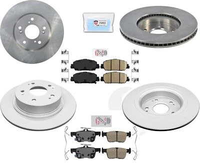 Front & Rear Coated Brake Rotors & Brake Pads Fits 2018-2022 Honda Accord EX - Image 1 of 4