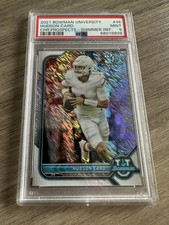 2021 Bowman University #46 HUDSON CARD 1ST BOWMAN SHIMMER REFRACTOR SP PSA 9
