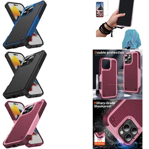 For Apple Iphone 16 Pro / 16Pro (6.3") Case Shockproof Textured with Side Grip - Picture 1 of 19