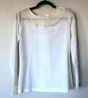 Na-Ma Of California Women?S Size 8 Vintage White Lace Collar Blouse