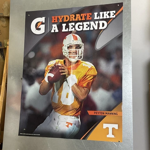 2014 Peyton Manning Gatorade Advertising 24”x30” Display Poster Tennessee Vols Cover