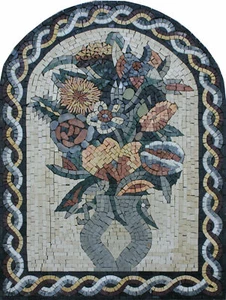 Flower Vase Ropes Border Frame Touch Final Marble Mosaic - Picture 1 of 1
