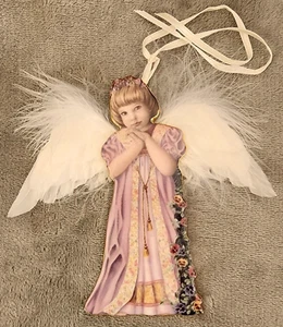 Vintage Bradford Ceramic Angel Christmas Ornament -Love 68812-Heavenly Innocence - Picture 1 of 7