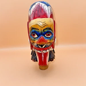 VTG Bali Java Wayang Golek Two-Faced Wooden Puppet Head c 1960/70s 7.2” No Base - Picture 1 of 11