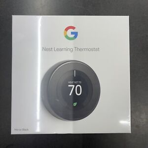 Brand New Nest Learning Wi-Fi Programmable Thermostat - Mirror Black