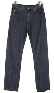 ARMANI JEANS Indigo Jeans Men's W29 Linen Blend Straight Fit Zip Fade Effect - Picture 1 of 8