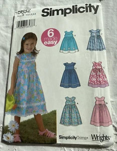 VESTIDO DE NIÑA SIMPLICITY 5632 6 vistas SIN CORTAR TALLA A 1/2 1 2 3 4 - Imagen 1 de 6