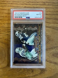 1994 Topps Stadium Club Bowman's Best Barry Sanders, Marshall Faulk (RC) PSA 8 - Picture 1 of 2