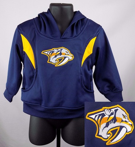 VETEMENTS Felpa Nashville Predators bambino 2T blu cucito logo felpa con cappuccio nuova ST66
