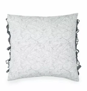 Croscill Lucine European Pillow Sham in Ivory/Blue Bows On Sides 26” X 26” NEW - Picture 1 of 7