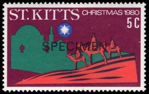 ST. KITTS 45s - Magi Following Star "Specimen" Ovpt (pb59332) - Bild 1 von 1