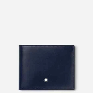 Men card wallet Montblanc Meisterstück 131692 classic billfold in blue leather - Picture 1 of 5